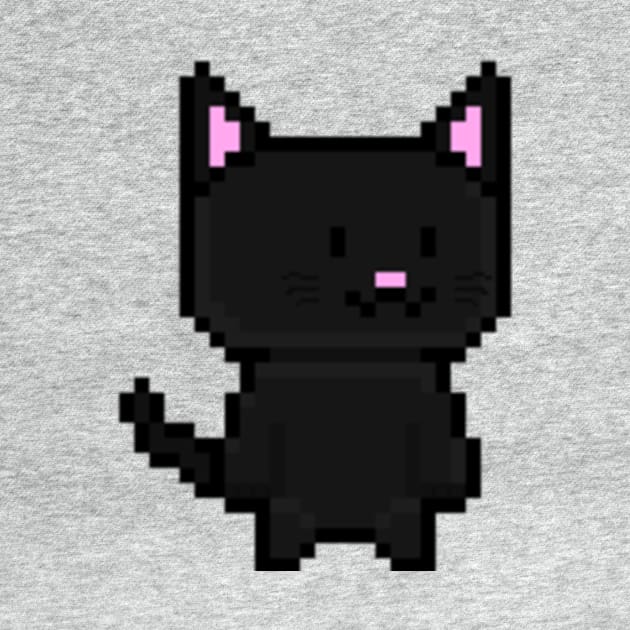 Pixel Black Cat by lilBoi_Studios